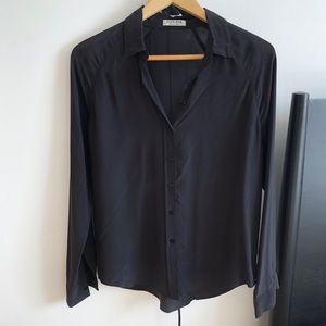 *as is* EVERLANE silk button down blouse black S